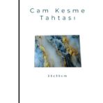 Cam Kesme Tahtası* Mutfak Tahtası Kare 25X35CM Mermer Mavi Altın Görünümlü - 25 x 35cm
