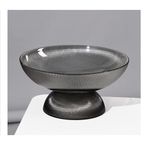 Cam Meyve Tabağı, Oturma Odası Dekorasyonu, Şeker Teşhir Standı, Kuruyemiş, Sehpa Tepsisi, Yaratıcı Atıştırmalık Sepeti, Dekoratif Kase (Açık Gri 30 x 14,5 cm)