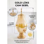 Cam Sebil - Yağlık, Şerbetlik, Sürahi - 6 Litre, 50 Cm-6