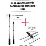 Cam Silme Seti Teleskopik Saplı 3 Boy Çekçek Silecek Kafa Dayanıklı Pratik Kullanışlı Pencere Yıkam - C11