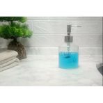 Cam Sıvı Sabunluk,El Sabunu Yazılı 300Ml Banyo Seti 7,6X15,5Cm