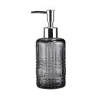 Cam Sıvı Sabunluk''Yıldız Desenli Gri 300Ml 6''8X17''6Cm