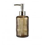 Cam Sıvı Sabunluk''Yıldız Desenli Kahverengi 300Ml 6''8X17''6Cm