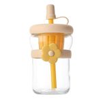 cam su şişesi, yeniden kullanılabilir cam şişeler | Kapaklı Cam İçme Şişeleri,Kapak ve pipetli büyük şişe, içecek, süt, kahve, çay, soda için kahve fincanı sızıntı geçirmez sürahi