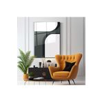 Cam Tablo Bauhaus Siyah-Yeşil Soyut | Ev Dekorasyonu | Duvar dekorasyonu | Ofis dekorasyonu Siyah-Beyaz-Haki 70 x 110