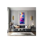 Cam Tablo - Renk Cümbüşü - Duvar dekorasyonu - Ofis dekorasyonu - Duvar tablosu - Panoramik tablo Çok Renkli 35 x 90