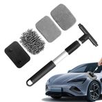 Cam Temizleme Seti - Araç Camı Temizleme Fırçası,Uzatılabilir Oto Yıkama Bakım Toz Bezi - Duş Cam Kapısı ve Banyo Kullanımı İçin