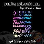 Cam Yazilari Sticker - Hologram Etkili Etiket Yapistirma