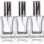 Cam Yeniden Doldurulabilir Sprey 3 Kolonya Parfüm Şişesi 50 ml - Boş Şişe 3 Adet - Çok Renkli
