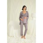 Çamaşır Kenti Dantelli Hamile Lohusa 3lü Pijama Takımı