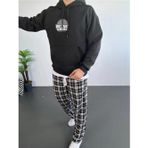 Çamaşır Kenti Erkek Oversize Üç İplik Kapüşonlu Sweatshirt – Sırt Ve Ön Baskılı, Kanguru Cepli, Rahat Kalıp, İçi