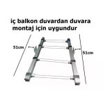 Çamaşır Kurutma Askısı, Makaralı, Balkon İçi, Alüminyum + 8 M Polyester İp