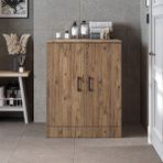 Çamaşır-Kurutma Makinesi Alt Dolabı Kapaklı Banyo Alt Dolap - Atlantik Çam