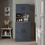 Çamaşır-Kurutma Makinesi Dolabı Kapaklı Banyo Dolabı - Antrasit - Atlantik Çam