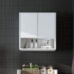 Çamaşır-Kurutma Makinesi Dolabı Kapaklı Üst Dolabı Banyo Dolabı 65 cm - Beyaz