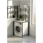 Çamaşır Makinesi Dolabı 2 Katlı Geniş Depolama Raf Ünitesi Metal Banyo Organizer Standı
