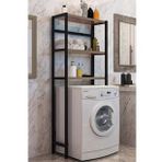 Çamaşır Makinesi Üstü Düzenleyici Raf Banyo Dolabı Rafı Makina Üstü Dolap Raf Ceviz