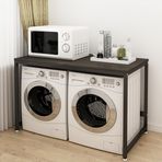 Çamaşır Odası Depolama Dolabı Çift Depolama Kurutucu Standı Çamaşır Makinesi Banyo ve Tuvalet için 128 * 60 * 99 cm Yük taşıma 150kg Nero Renk.
