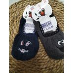 Çamaşır Sepeti 2 Adet Sevimli Patikler Peluş Patik Ev/uyku Çorabı - 7 - 9 Yaş - Füme - Lacivert