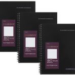 Cambridge Sınırlı Profesyonel Spiral Defter YENİ İŞ EĞLETİ, 3 Paket, Yasal Çizgili, 15,7 cm X 22,7 cm Sayfa Boyutu, 80 Sayfa, Telli Ofis Günlüğü ve Kadın ve Erkek Defteri, Siyah. CAM10-402