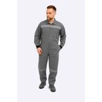 Çamdalı İş Elbiseleri 16x12 Gabardin Yazlık Boy İş Tulumu Reflektörlü 5 Cepli Orta Gri