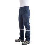 Çamdalı İş Elbiseleri 7/7 Gabardin Kışlık Lacivert İşçi Pantolonu Kalın Reflektörlü İş Pantolonu XXL - 2XL