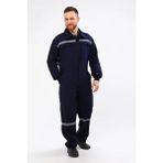 Çamdalı İş Elbiseleri Çamdalı Yazlık İş Tulumu Reflektörlü 5 Cepli Lacivert Gabardin 100% Pamuklu İş Elbisesi - 4XL