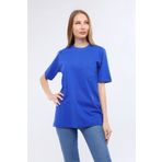 Çamdalı İş Elbiseleri O Yaka Saks Mavi Kısa Kollu Süprem Iş Tişörtü - Bisiklet Yaka T-shirt