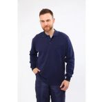 Çamdalı İş Elbiseleri Polo Yaka Lacivert Uzun Kollu Sweatshirt Pike Örme İş Tişörtü