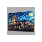 Camdan Tablo (1126) Colosseum ve Yıldızlı Gece Tablosu Görsel 72 x 48