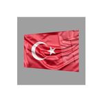 Camdan Tablo (1319) Kırmızı Dalgalı Türk Bayrağı Cam Tablo Red Wavy Turkish Flag Glass Painting Görsel 90 x 60