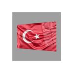 Camdan Tablo (1324) Kırmızı Dalgalı Türk Bayrağı Cam Tablo Red Wavy Turkish Flag Glass Painting Görsel 36 x 24