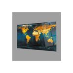Camdan Tablo (1351) Dünya Haritası Cam Tablo 4mm Dayanalı Temperli Cam - World Map Wall Art Görsel 36 x 24