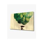 Camdan Tablo (1602) Yeşil İllüstrasyon Cam Tablo 4mm Dayanıklı Temperli Cam Green Illustration Glass Wall Art Görsel 72 x 48