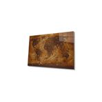Camdan Tablo (1793) Eski Kahverengi Dünya Haritası 4mm Dayanıklı Cam Tablo Temperli Cam, Old Brown World Map Çok Renkli 72 x 46