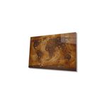 Camdan Tablo (1797) Eski Kahverengi Dünya Haritası 4mm Dayanıklı Cam Tablo Temperli Cam, Old Brown World Map Çok Renkli 36 x 24