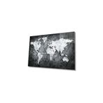 Camdan Tablo (1801) Para Dünya Haritası 4mm Dayanaklı Temperli Cam Tablo, Money World Map Çok Renkli 110 x 71