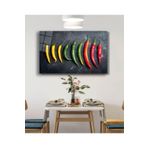 Camdan Tablo (197) Renkli Biberler Sebze Mutfak Cam Tablo 4mm Dayanıklı Temperli Cam Vegetable Kitchen Glass Wall Art Görsel 130 x 85