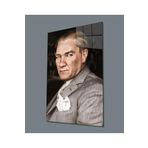 Camdan Tablo (891) Atatürk Portre Dikey Cam Tablo Hediyelik Büyük Tablo Ev Ofis Dekoru Görsel 85 x 130