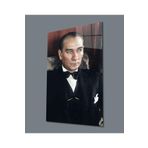 Camdan Tablo (907) Atatürk Dikey Cam Tablo Hediyelik Büyük Tablo Ev Ofis Dekoru Görsel 110 x 70