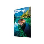 Camdan Tablo (977) Kayık Manzara Cam Tablo Hediyelik Büyük Tablo Ev Ofis Dekoru Görsel 95 x 145