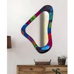 CAMDAN TABLO I Asimetrik Ayna Dijital Renkli Baskı Dekoratif Ayna (90x60 cm)