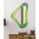 CAMDAN TABLO I Asimetrik Geometrik Renkli Dekoratif Duvar Aynası - Modern Tasarım-13 (90x60 cm)