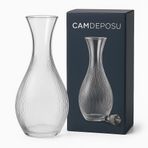 CAMDEPOSU Desenli Cam Karaf, Şeffaf, Modern Tasarım, Sofra ve Günlük Kullanım için