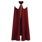 CAMDOM Ortaçağ Yün Pelerin Sihirbazı Şövalye Cadılar Bayramı Cosplay Kostüm Robe, Kırmızı, Tek Beden