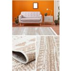 caMekan Yıkanabilir Çift Taraflı Bej Kilim Iskandinav Desenli Pamuk Kilim Eko Halı Modern Yolluk Kilim