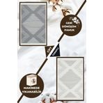 caMekan Yıkanabilir Çift Taraflı Gri Kilim Iskandinav Desenli Kilim Eko Halı Modern Yolluk Koridor Kilimi