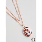 Cameo Italiano Ay ve Melek 18 Ayar Rose Altın Kaplama 49 Cm Gümüş Madalyon Kolye