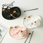 Camgöbeği 200 ml Karikatür Seramik Kedi Kupa Seti Tabaklar Kaşık Kahve Süt Kupalar Sevimli Yaratıcı Kahvaltı Drinkware Doğum Günü Hediyesi Porselen (Yurt Dışından) - 1 Adet - Renkli - 1 lt