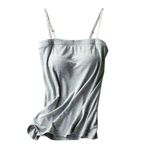 Camisole in BH Tops Kadın Büyük Beden Kolsuz Tank Yelek Yaz Basic Pamuk Spor Yoga Ayarlanabilir Omuz Askısı Atlet, Gri, M, Gri, M